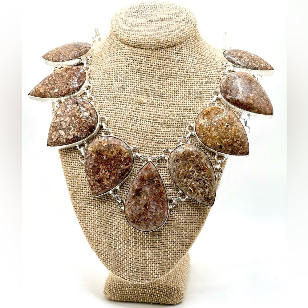 Turitella Fossil Agate Necklace